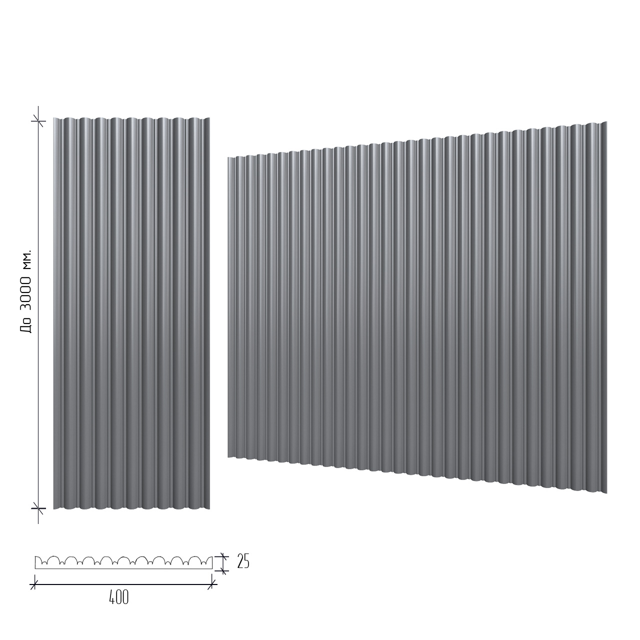 Крупноформатная гипсовая 3д панель Tube 2