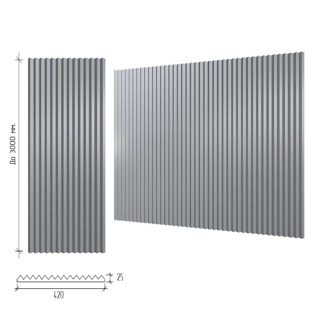 Крупноформатная гипсовая 3д панель Зигзаг